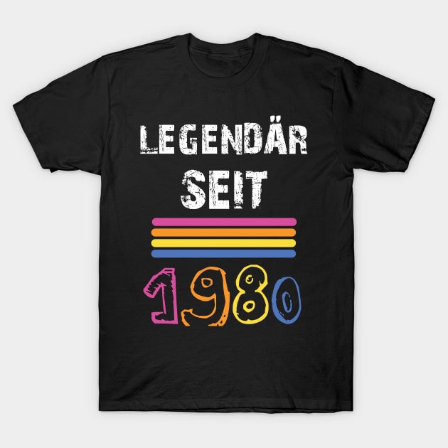 1980 Year Birthday T-Shirt by Imutobi